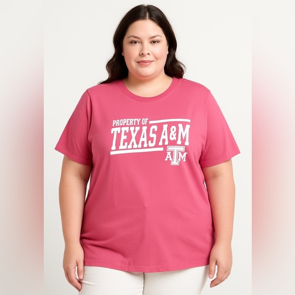 WOMENS 3X TEXAS A&M T-SHIRT IN PINK - Picture 1 of 3
